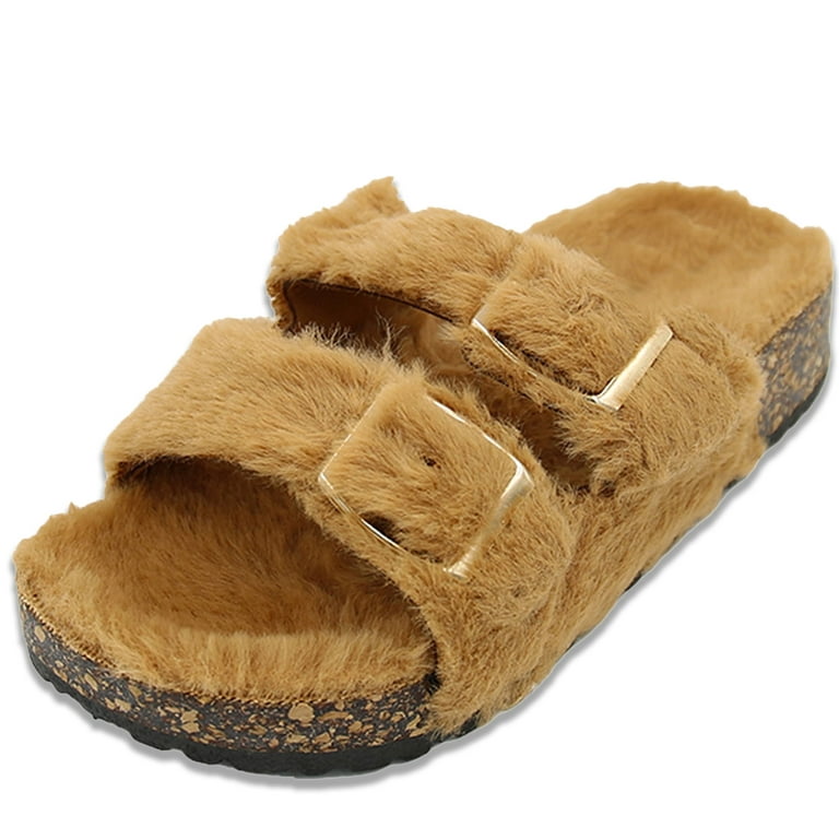 Fur store shoes sandals