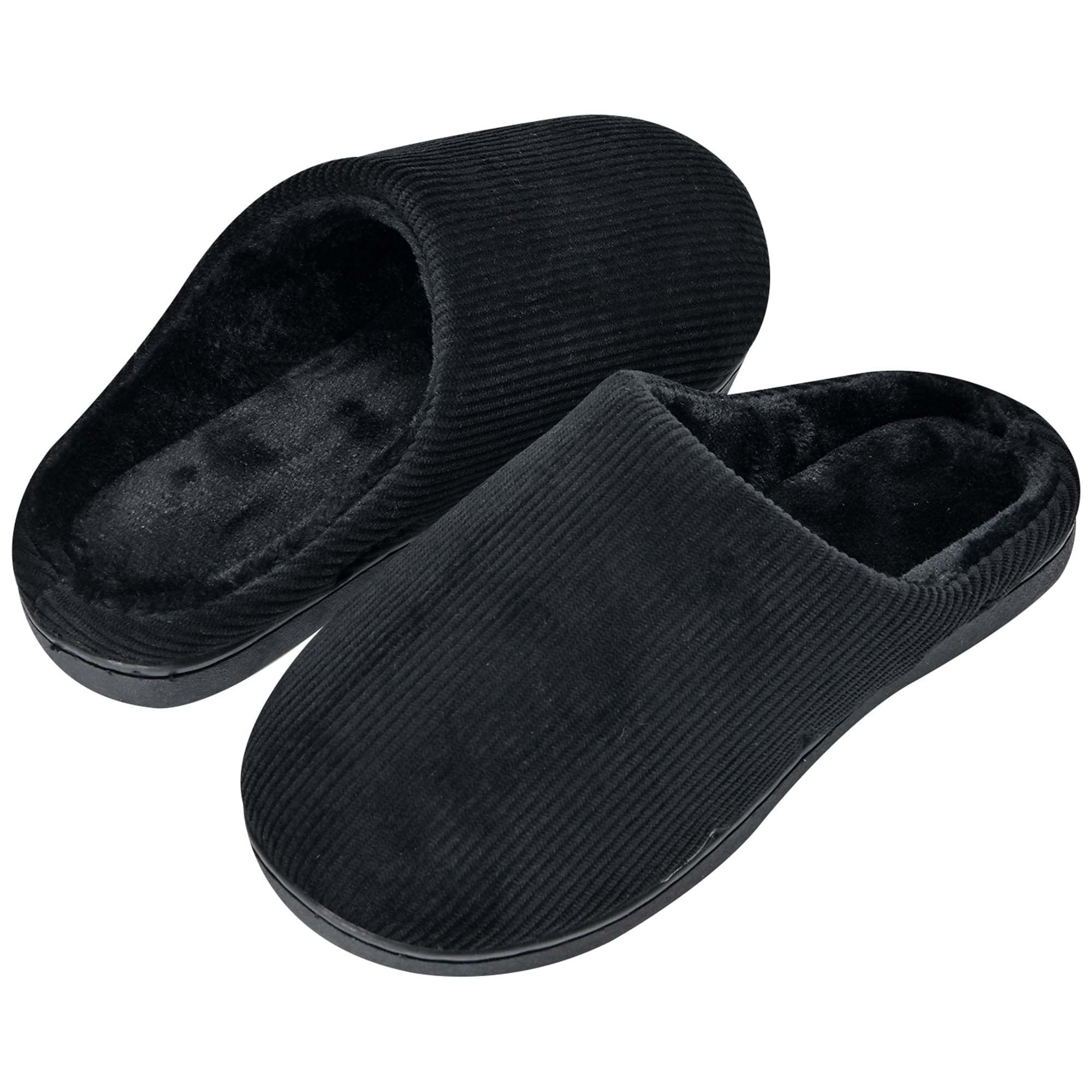HomeTop Women's Comfort Cotton Knit Memory Foam House Shoes Light Weight  Terry Cloth Loafer Slippers - Walmart.com