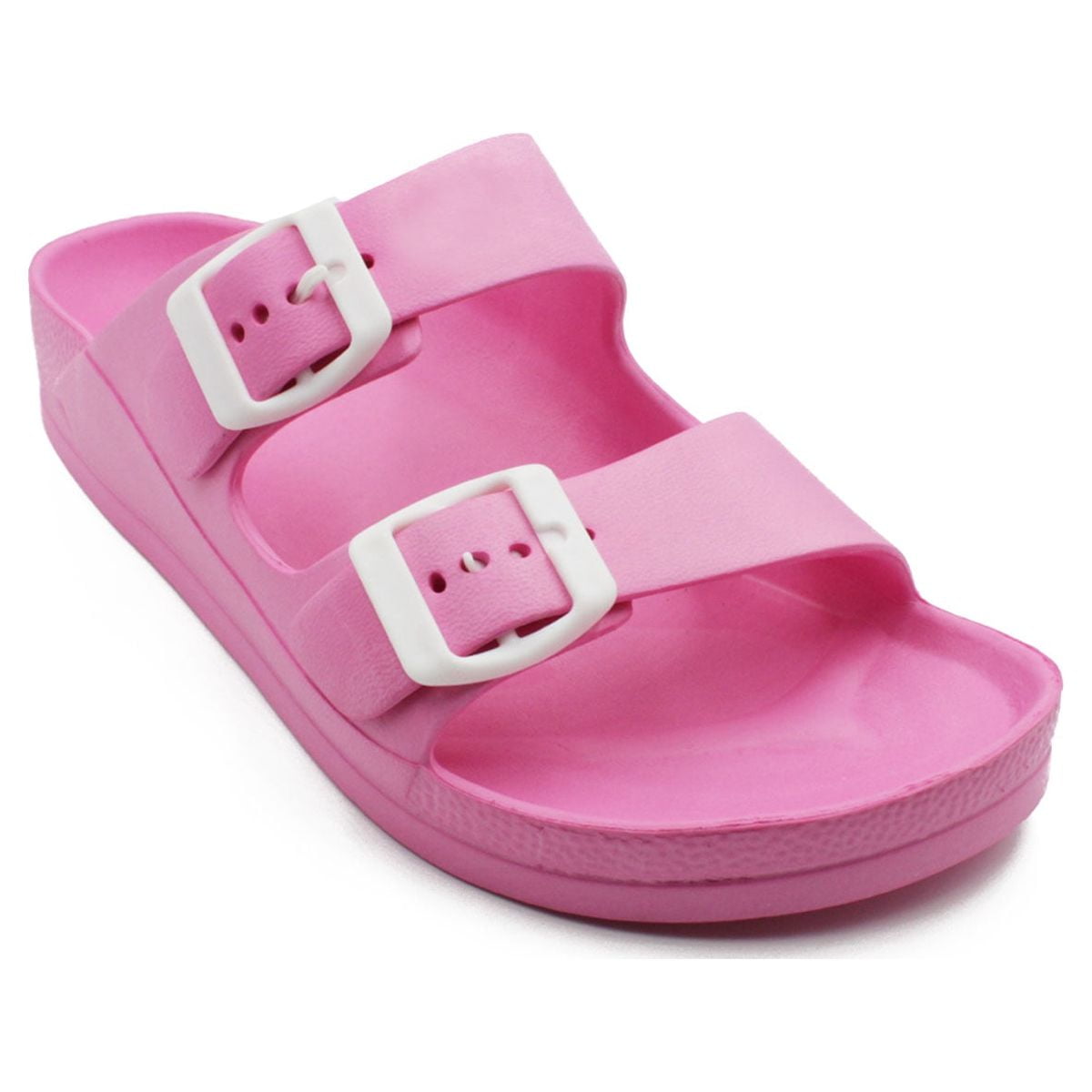 LAVRA Women Double Buckle Sandals EVA Adjustable Rubber Slides ...