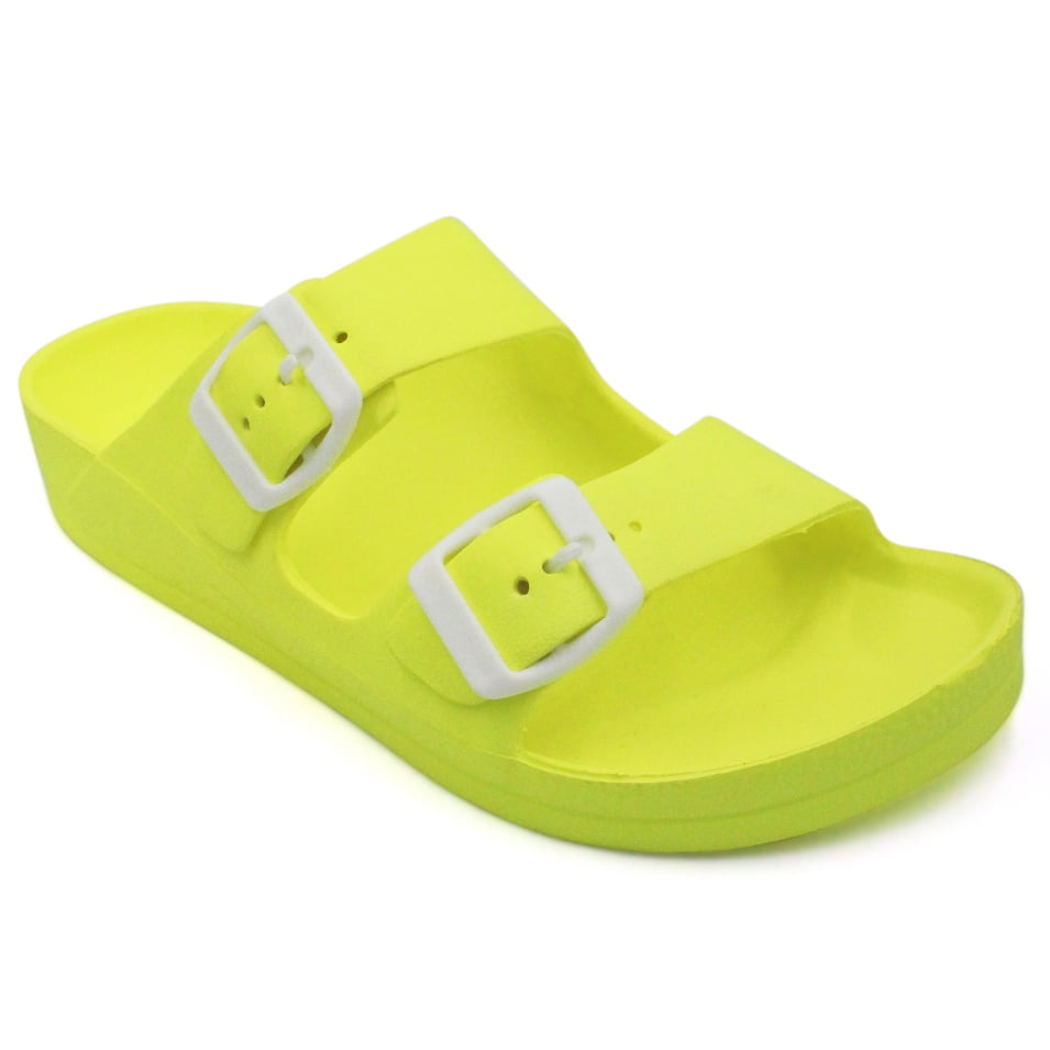 LAVRA Women Double Buckle Sandals EVA Adjustable Rubber Slides