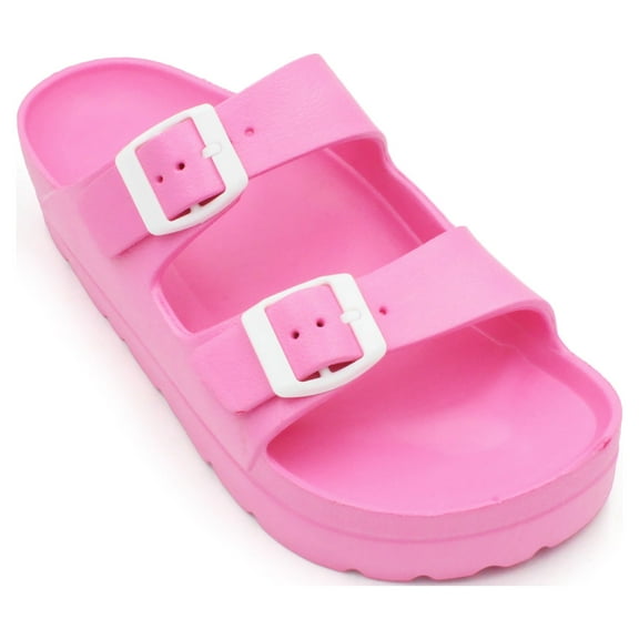 LAVRA Women Plaform EVA Slides Sandals | Adjustable Double Buckle Flatform Shoes | Rubber Beach Sandals | Casual Footbed waterproof Flat Sandals Women