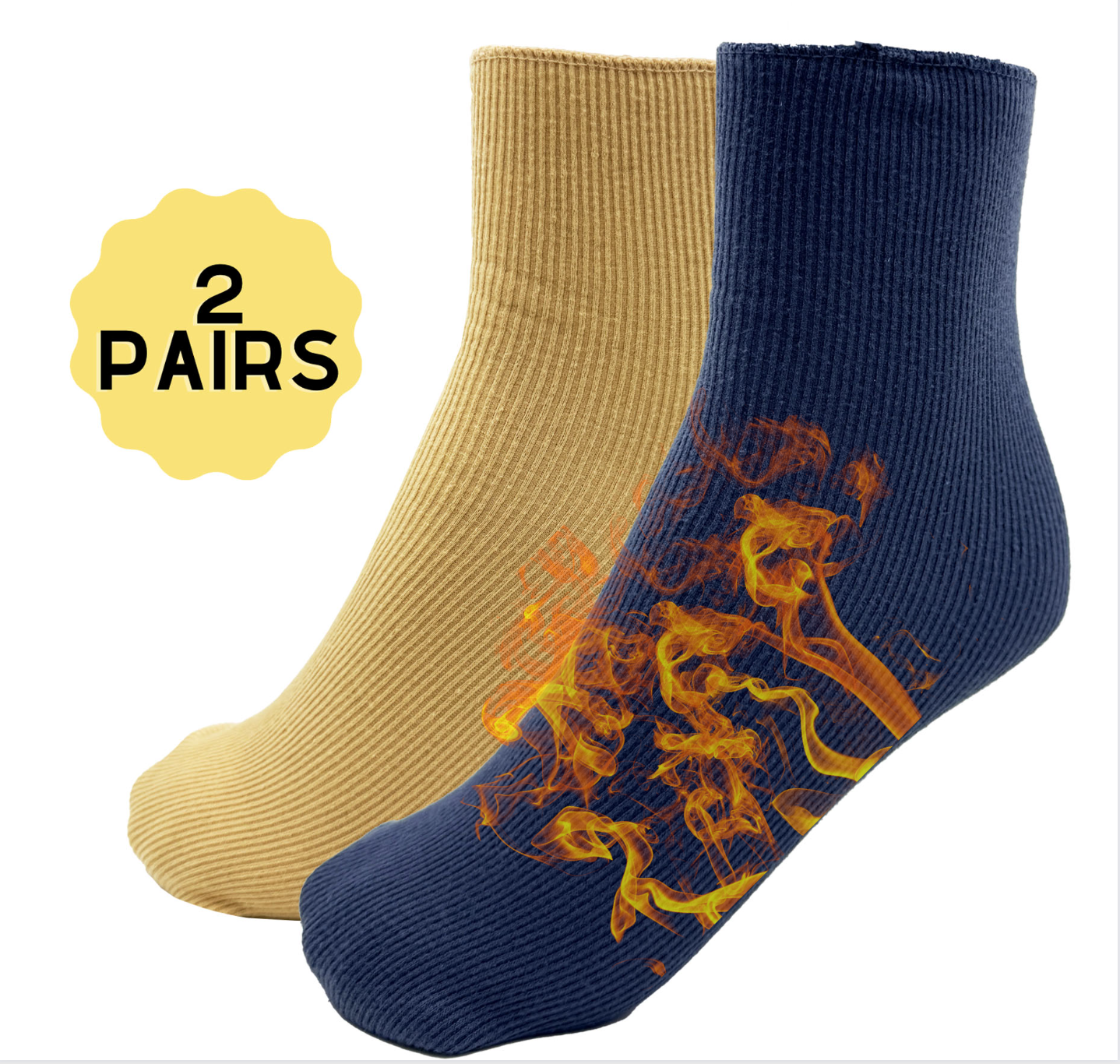 LAVRA Women's 2 Pairs Fleece Thermal Socks Thick Insulated Crew Sox for Winter