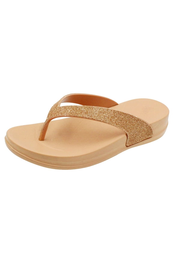Women's Arch Support Bling Flip Flops Sparkle Summer T-Strap Sandals
