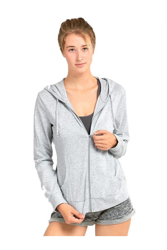 Women's Athletic Zip Up Hoodie Light Weight Exercise Jacket Sweater