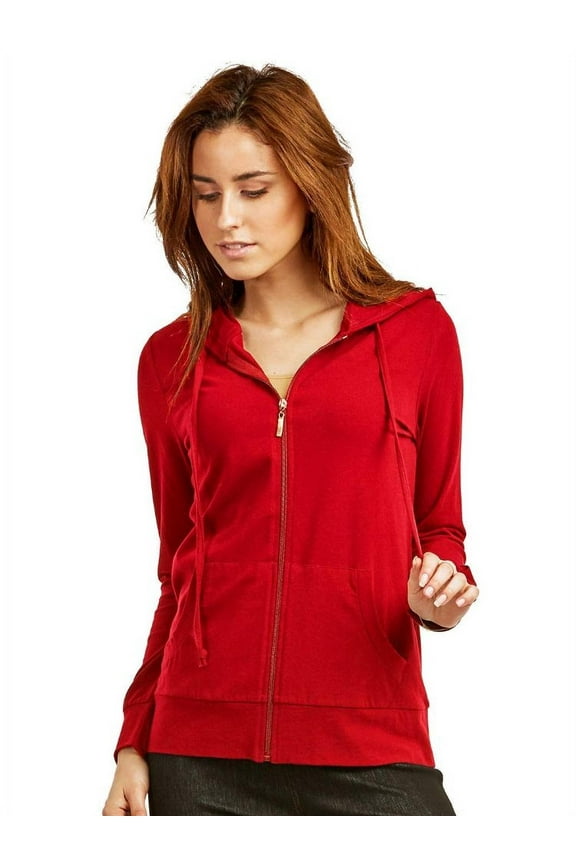Women's Athletic Zip Up Hoodie Light Weight Exercise Jacket Sweater