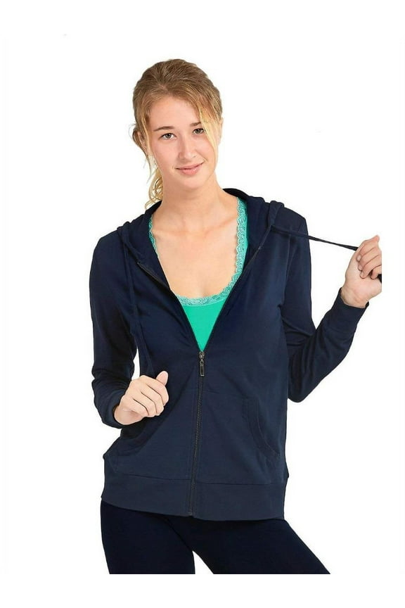 Women's Athletic Zip Up Hoodie Light Weight Exercise Jacket Sweater