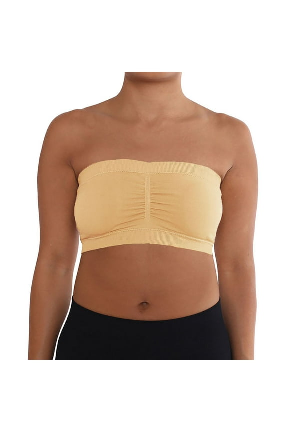 Women's Bandeau Strapless Padded Bra Seamless Tube Top