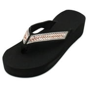 Clearance VerPetridure Women's Flip-flops Wedge Cork footbed Sandal Beach  Sandals Comfortable Shoes With Ergonomic Soles 