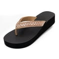 thumbnail image 1 of LAVRA Women's Rhinestone Platform Wedge Flip Flops Slip-Resistant EVA Beach Sandals, 1 of 3