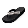 thumbnail image 1 of LAVRA Women's Rhinestone Platform Wedge Flip Flops Slip-Resistant EVA Beach Sandals, 1 of 4