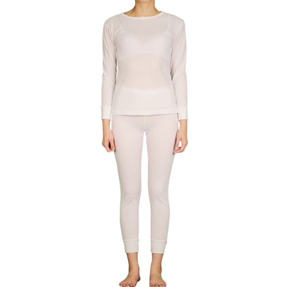Lavra Women’s Thermal Set Cotton Waffle Knit Long Johns Underwear Top Pants Winter Pajama