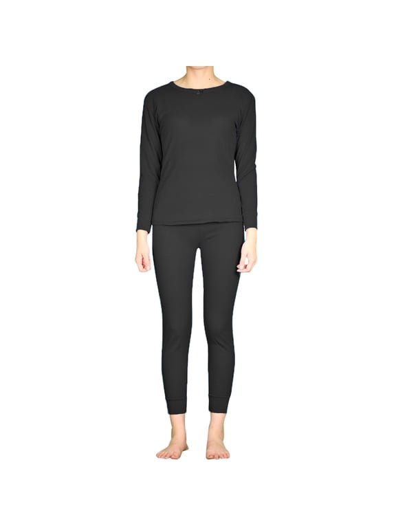 Women’s Thermal Set Cotton Waffle Knit Long Johns Underwear Top Pants Winter Pajama