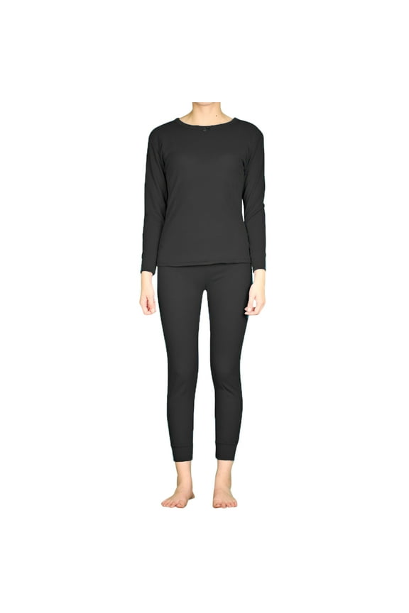 Women’s Thermal Set Cotton Waffle Knit Long Johns Underwear Top Pants Winter Pajama