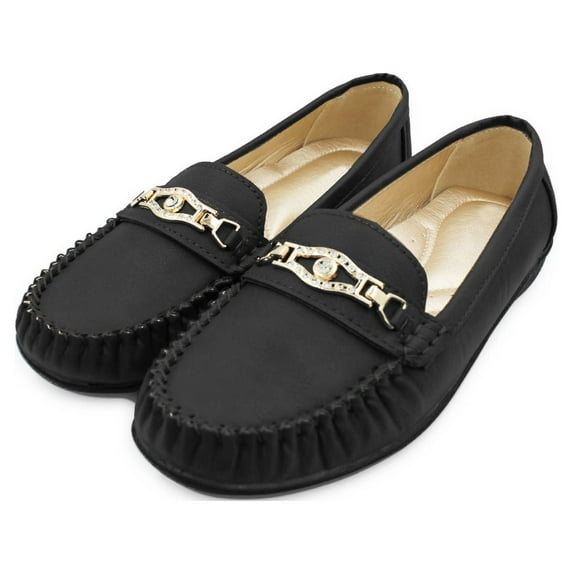 LAVRA Women's Faux Leather Loafers Casual Slip On Moccasin Shoes