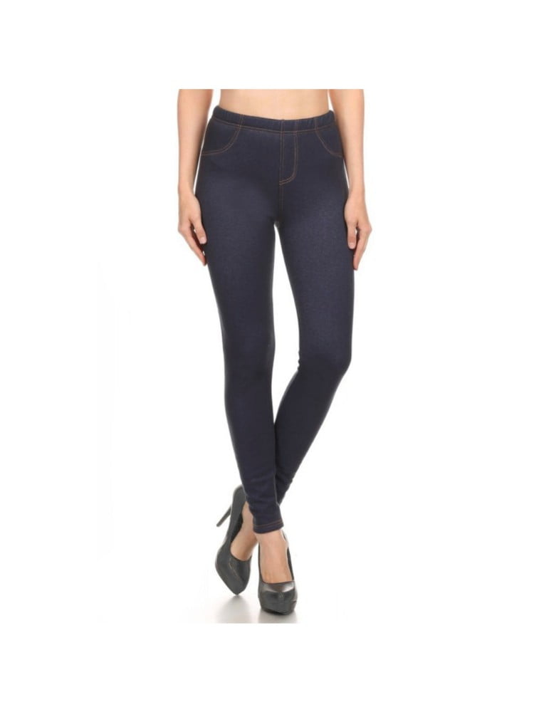 LAVRA Women's Fleece Lined Real Pocked Jegging Jean Legging- XL