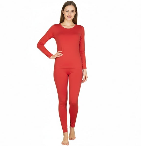 Lavra Women’s Fleece Lined Thermal Sets Winter Warm Long John Underwear Long Sleeve Top Pants Base Layer