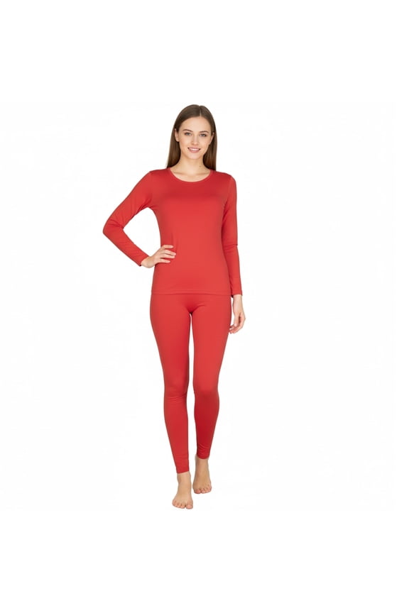 Women’s Fleece Lined Thermal Sets Winter Warm Long John Underwear Long Sleeve Top Pants Base Layer