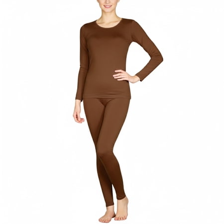 Lavra Women’s Fleece Lined Thermal Sets Winter Warm Long John Underwear Long Sleeve Top Pants Base Layer