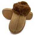 thumbnail image 1 of LAVRA Women's Furry Slipper Faux Fur Trim Mule Slide Slip On Indoor Outdoor, 1 of 6