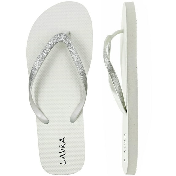 LAVRA Women's Glitter Flip Flop Bling Bridal Beach Thong Sandals