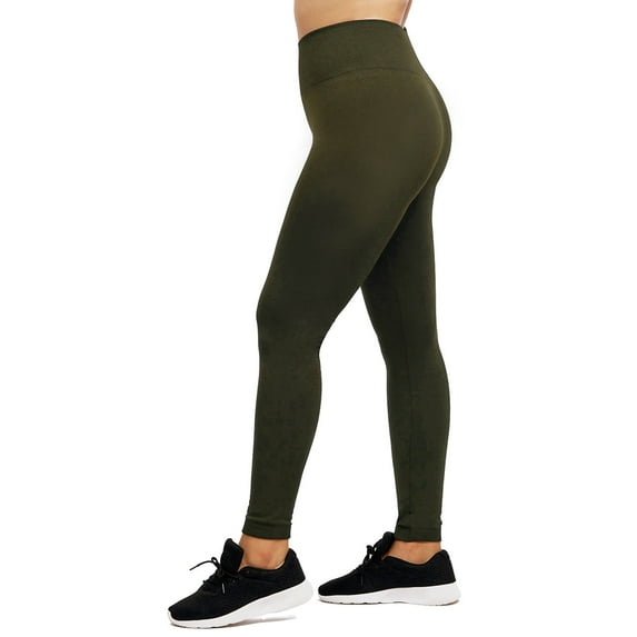 LAVRA Women's High Waist Fleece Leggings Regular & Plus Size Wide Band Yoga Pants