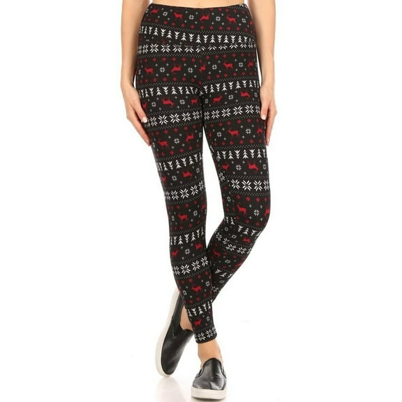 LAVRA Women's Holiday High Waist Fleece Regular Size Leggings Gift
