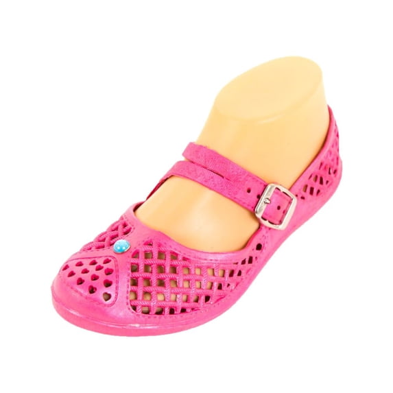 LAVRA Women's Mary Jane Black Jelly Flats