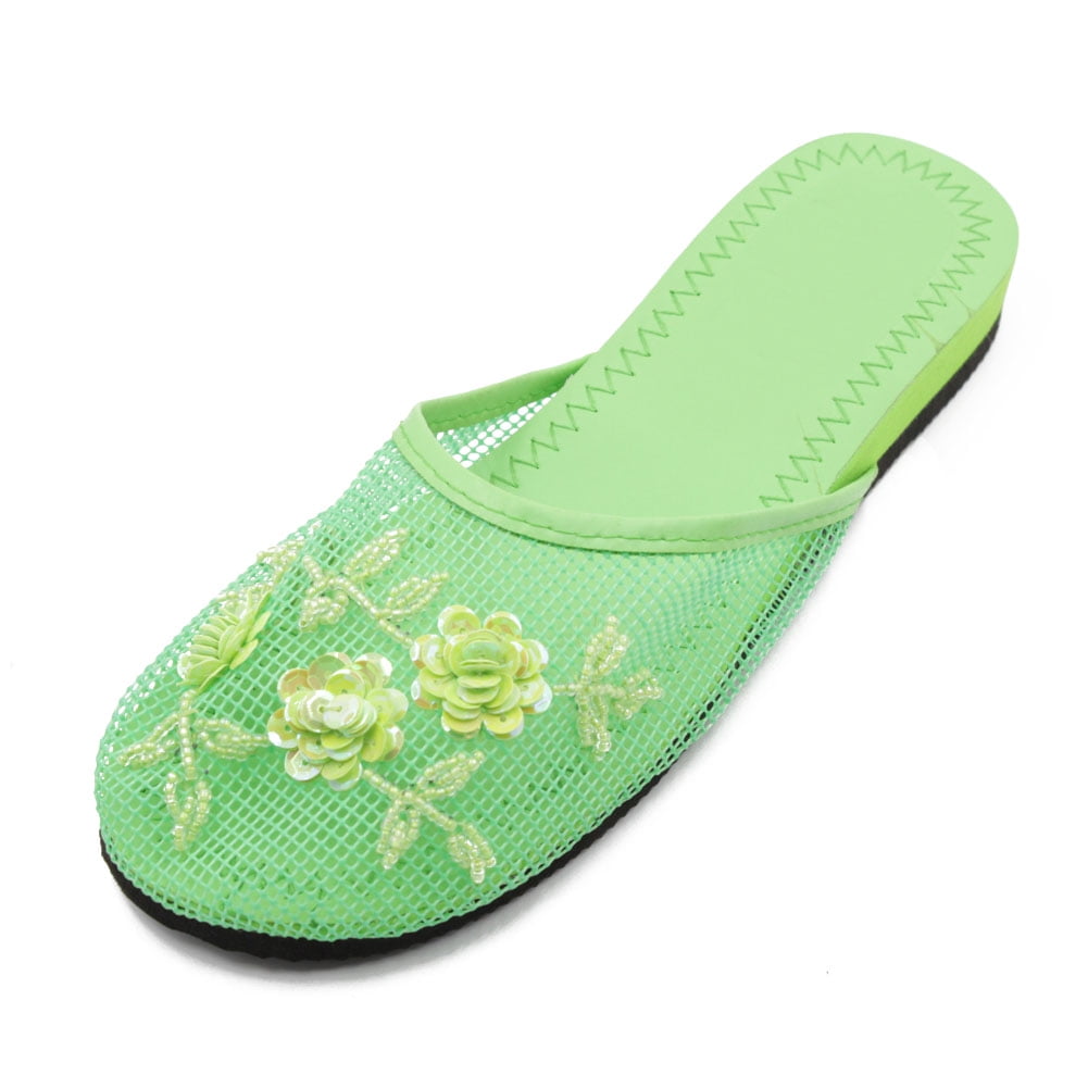 Cammie women's floral beaded mesh chinese slippers shop
