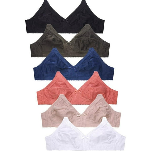 LAVRA Women's Multi Pack Wireless Bras Full Coverage Non Padded Lingerie Polyester Spandex