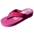 thumbnail image 1 of LAVRA Women's Platform Wedge Flip Flop Thick Strap Summer Beach Thong Sandals, 1 of 5