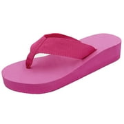 LAVRA Women's Platform Wedge Flip Flop Thick Strap Summer Beach Thong Sandals