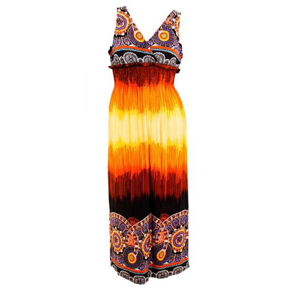 LAVRA Women's Plus Size Boho Printed Long Maxi Dress Spring Summer Floral