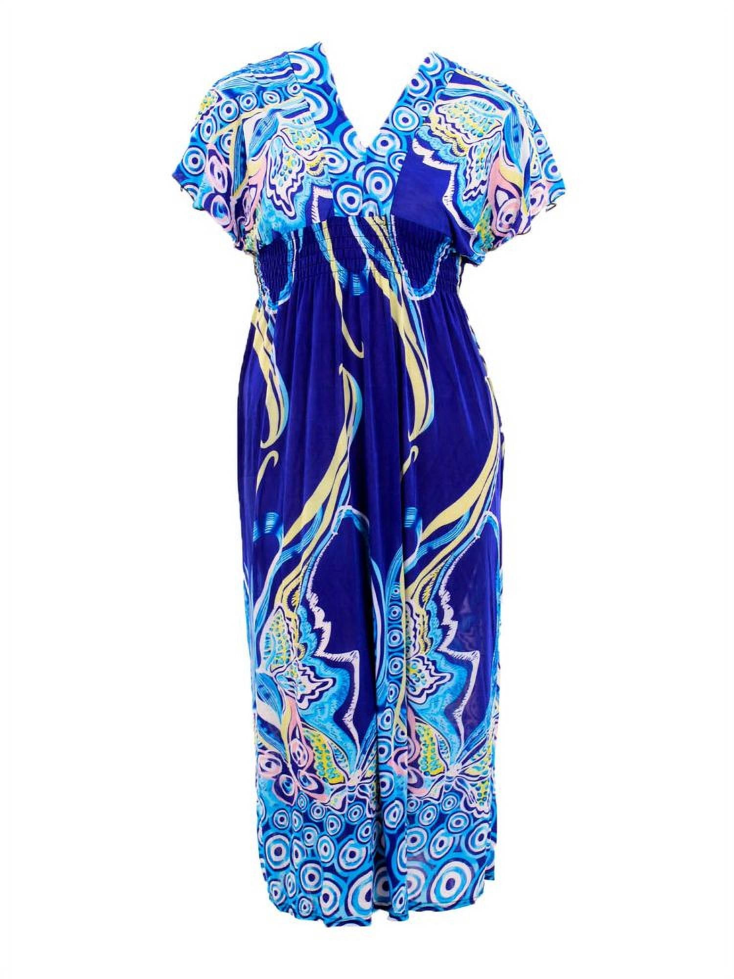 Lavra Womens Plus Size Boho Printed Long Maxi Dress Spring Summer Floral 