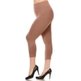 thumbnail image 1 of LAVRA Women's Plus Size Capri Legging Cropped Solid Stretchy Nylon Pants, 1 of 3