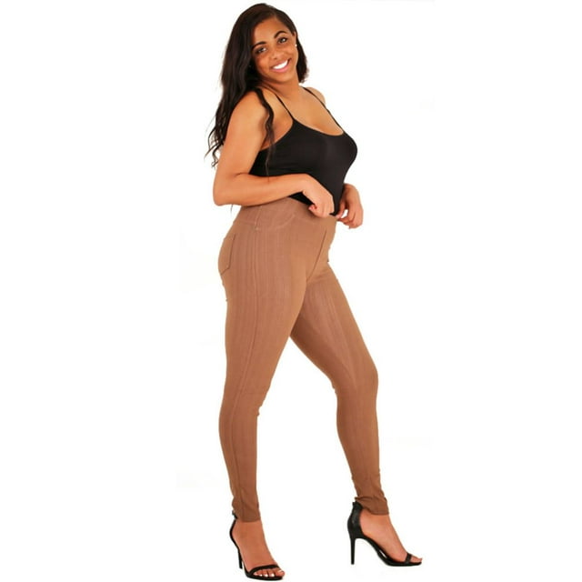 LAVRA Women's Plus Size High Waist Denim Legging Jegging Slim Fit Stretchy
