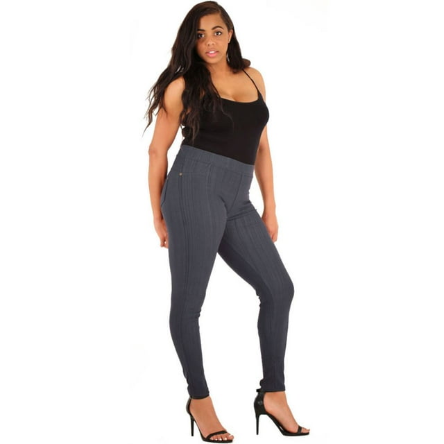 LAVRA Women's Plus Size High Waist Denim Legging Jegging Slim Fit Stretchy