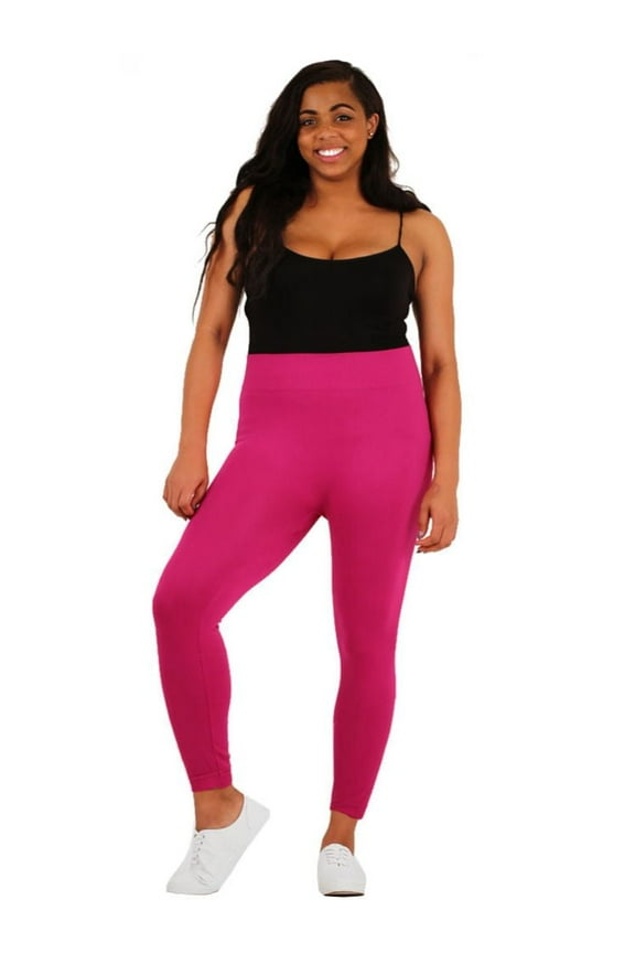 Women's Plus Size Nylon Leggings Full Length -Fuchsia