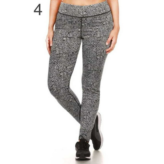 LAVRA Women's Plus Size Printed Stretch Pants Active Leggings