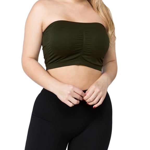 LAVRA Women’s Plus Size Padded Bandeau Strapless Tube Top Bra up to 3X