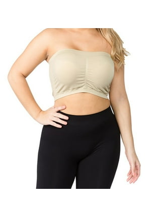 Hot Bodysuit Padded Size Plus Top Bra for Women Stretchy Bra Yoga Bras  Sports Bandeau Strapless Wireless Bra (Black, S) at  Women's Clothing  store