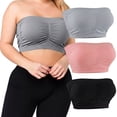 thumbnail image 1 of LAVRA Women’s Plus Size Padded Bandeau Strapless Tube Top Bra up to 3X, 1 of 4