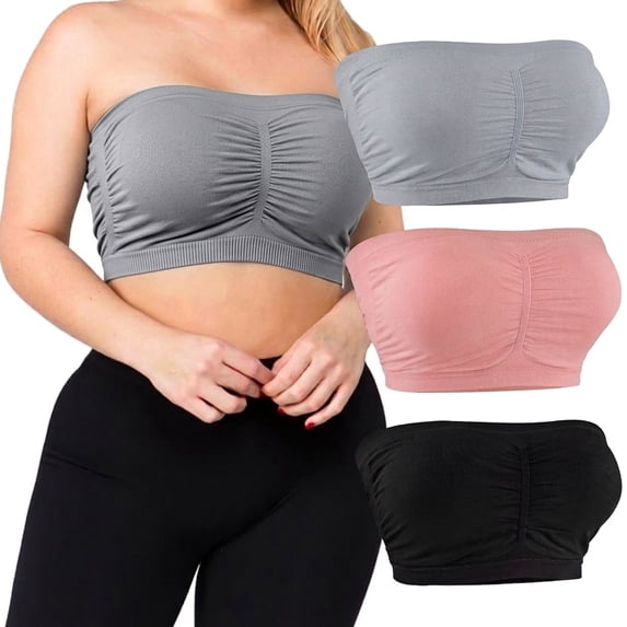 LAVRA Women’s Plus Size Padded Bandeau Strapless Tube Top Bra up to 3X
