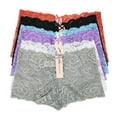 thumbnail image 1 of LAVRA Women's Regular Plus Size Lace Panties Multi Pack Sexy Boyshorts Underwear, 1 of 5