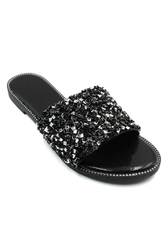 Women's Rhinestone Slides Crystal Embellished Bling Sandals