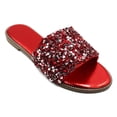 thumbnail image 1 of LAVRA Women's Rhinestone Slides Crystal Embellished Bling Sandals, 1 of 5