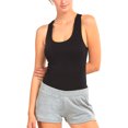 thumbnail image 1 of LAVRA Women's Ribbed Knit Racerback Tank Top-Black, 1 of 2