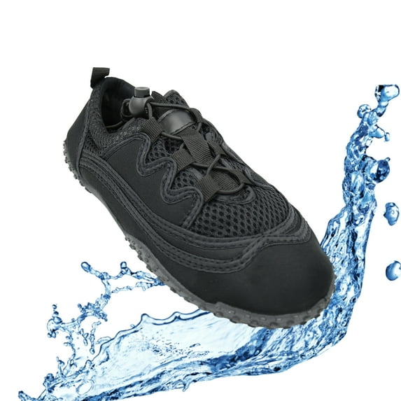 LAVRA Women's Slip On Thick Tread Aqua Socks Black Water Shoes