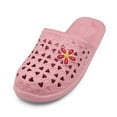 thumbnail image 1 of LAVRA Women's Slip on Mule Jelly Black Slide Sandals with Flower Decal, 1 of 4