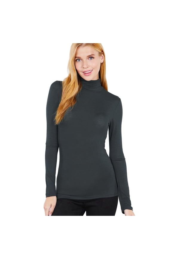 Women's Soft Turtle Neck Long Sleeve Shirt Warm Basic Layer Tee