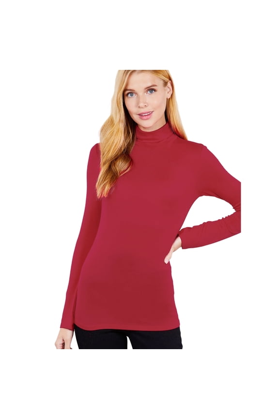 Women's Soft Turtle Neck Long Sleeve Shirt Warm Basic Layer Tee